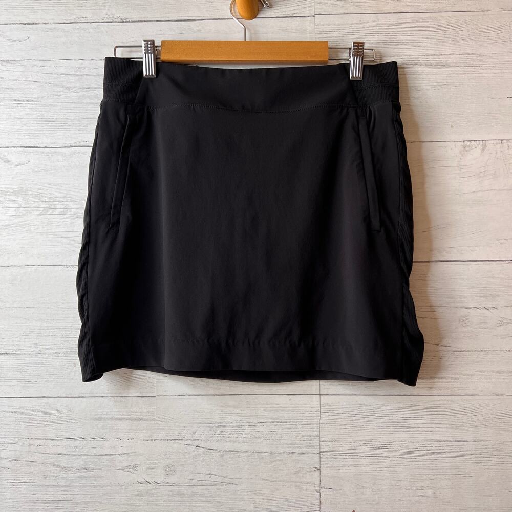Athleta Skort Womens Size 10 Black Brooklyn Stretch Athletic Mesh Shorts Active